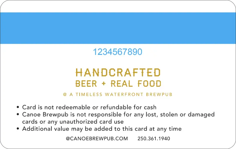 Canoe Gift Card back